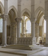 View to the altar in the romanesque basilica Sainte-Marie-Madeleine
