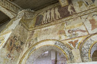 Frescos from the 11th century in the church of Saint Genest