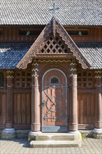 Portal of the stave church Gustav Adolf