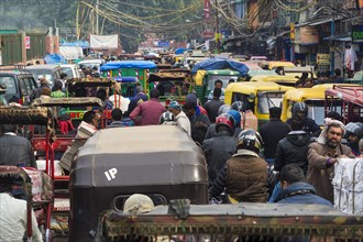 Chaotic traffic near Chandni Chowk bazaar