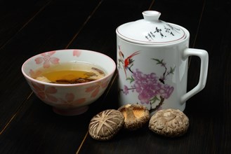 Shiitake tea in bowl