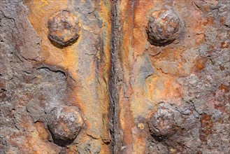 Old rusty sheet pile wall element