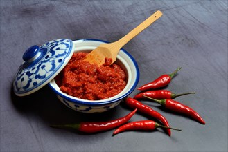 Red Thai curry paste and red chilli peppers