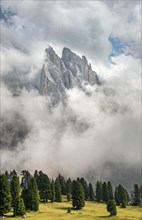 Cloud-covered mountain peaks