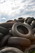 Stacks of old car tires