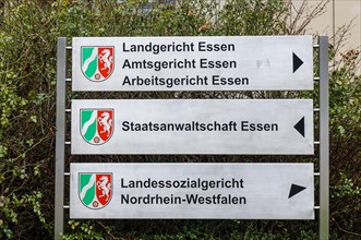 Sign in front of the District Court Essen