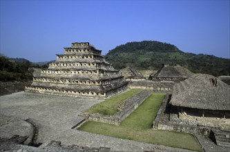 Niches Pyramid at the old city of El Tajin Veracruz state Mexico
