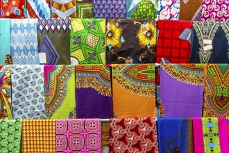 Plenty of colorful African fabrics