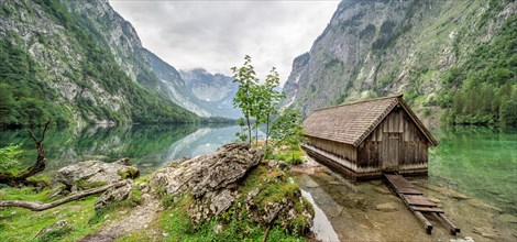 Obersee at Koenigssee with boathouse