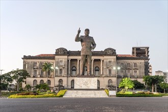 Independence square with Samora Machel statue and city hall in Maputo