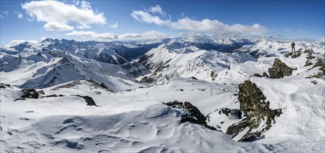Snow-covered mountain ranges