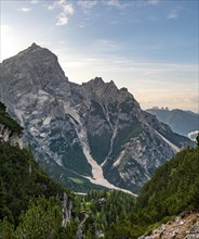 View of the peak Cima Scooter and the Rifugio San Marco