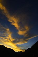 Bright clouds at sunset