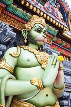 Hanuman god figure in front of the Shri Krishnan Hindu temple