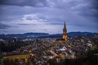 City view at dawn