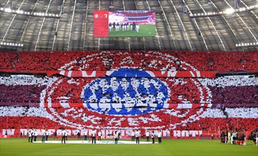 Choreography fan action of the south curve of FC Bayern Munich