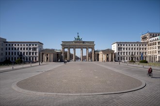 Empty Pariser Platz with Brandenburg Gate