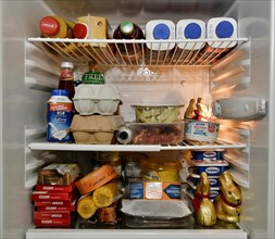 Refrigerator filled to overflowing during quarantine