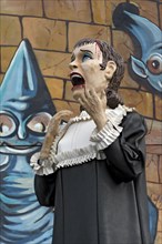 Horror figure of Frankenstein's bride on a ghost train at the Wiesn