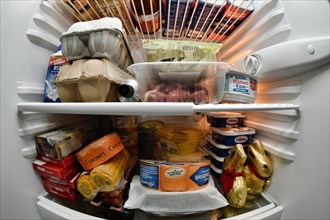 Refrigerator filled to overflowing during quarantine