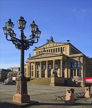 Concert hall Berlin with historical street lamp at Gendarmenmarkt
