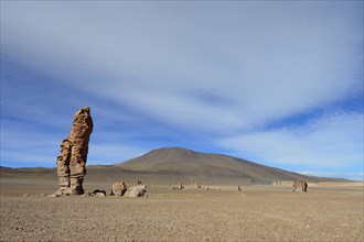 Rocky outcrop of the Monjes de la Pacana in the Altiplano