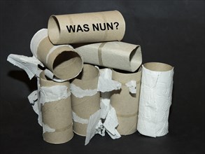 Empty toilet paper rolls