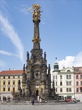 City square Oberring with Unesco World Heritage Site Trinity Column of Olomouc