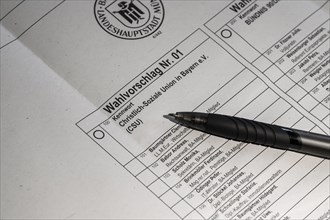 Pencil lies on ballot paper