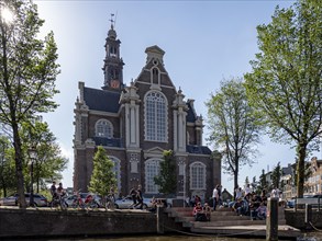 People meet in front of the church Westerkerk