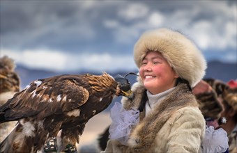 Famous eagle hunter girl Aisholpan