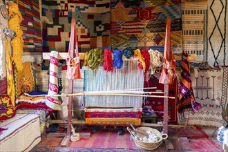 Traditional loom used to produce maroccain carpets