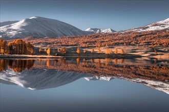 Altai Mountains reflected in the Khoton Lake