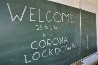 Blackboard with welcome sign