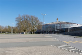 Empty parking lot in front of the Westfalenhallen