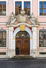 Decorated portal of Hotel Boerse