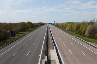 Empty motorway A14, curfew because of Corona