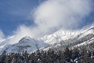 Baerenkopf and Schneekopf in winter, Karwendel Mountains