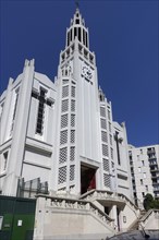 Parish church of Saint-Jean-Bosco built in reinforced concrete in the Art Deco style by the architects Dimitrou Rotter (1878-1938) and Rene Rotter from 1933 to 1937, Rue Alexandre-Dumas