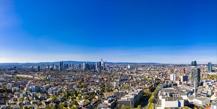 Aerial view, Frankfurt skyline