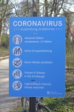 Sign for the containment of the Coronavirus, Isar Anlagen