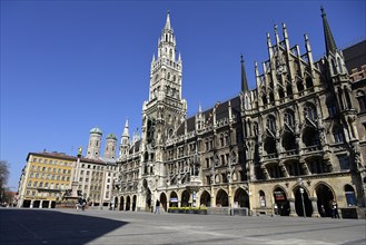 Marienplatz with Church of Our Lady, deserted