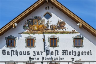 Lueftlmalerei with stagecoach, Gasthaus zur Post