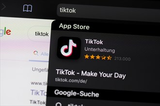 TikTok App in the Apple App Store, social network