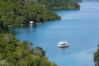 Boat, blue sea