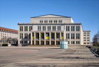 Leipzig Opera, empty Augustusplatz