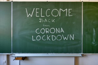 School restarts after Corona lockdown, empty classroom