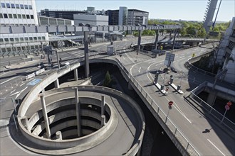 Empty access to Duesseldorf Airport and car parks during the Corona Pandemic, North Rhine-Westphalia