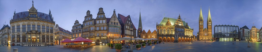Market place with cathedral in evening mood