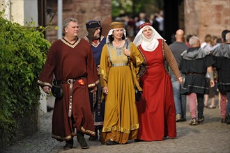 People in medieval costumes